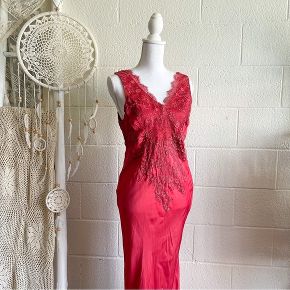 NWT Free People X Brenda Knight Laced Maxi Slip Dress - Picture 6 of 16